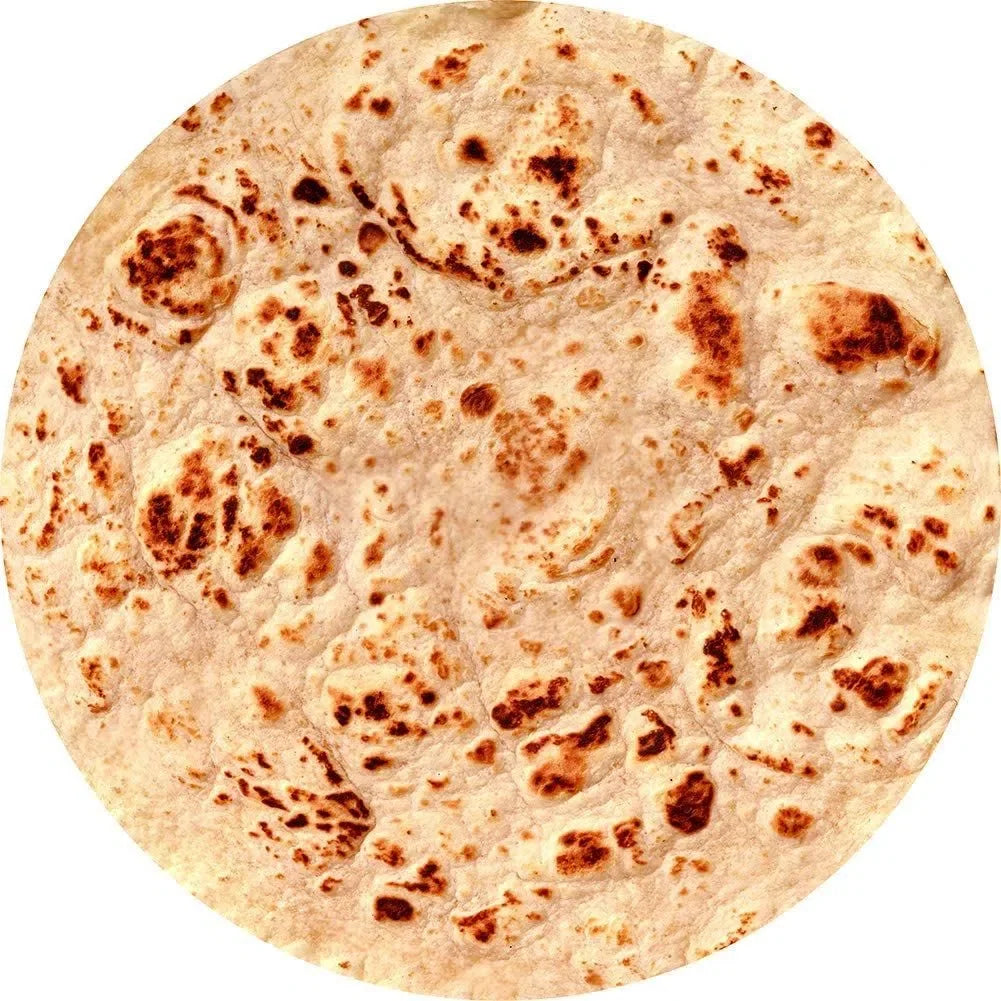 Fun Realistic Blanket for Kids and Adult, Tortilla, Pizza, Burrito, Bread, Cake, Giant Food Pattern, Tasty Flannel Throw