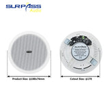 Amplificateur de classe D intégré, haut-parleur de plafond compatible Bluetooth à gamme complète, pour musique de fond de cinéma maison, bonne qualité