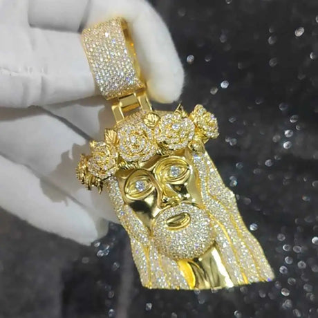 2024 3D Design Jewelry Copper 5A Zircon Bling Hip Hop Rapper Men Hip Hop Custom Letter Name Round Rectangle Pendant - Lootquake