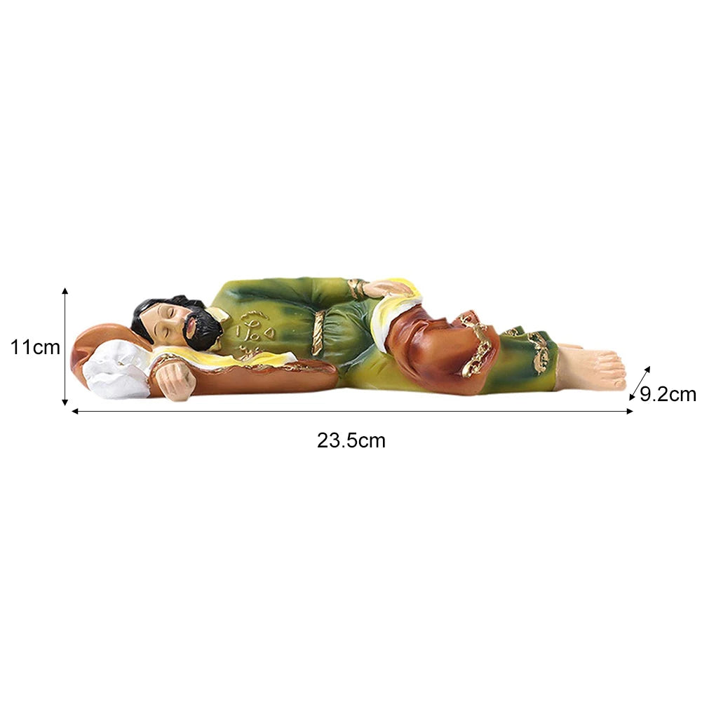 Saint Joseph Sleeping Statue Resin Figurine Catholic Christian Yard Desktop Ornaments for Home Table Decor Gifts