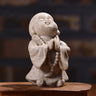 Smile Baby Monk Statue Buddha Sculpture Meditation Sitting Buddha Thailand Fengshui Buddha Figurines for Decor Nature Sandstone