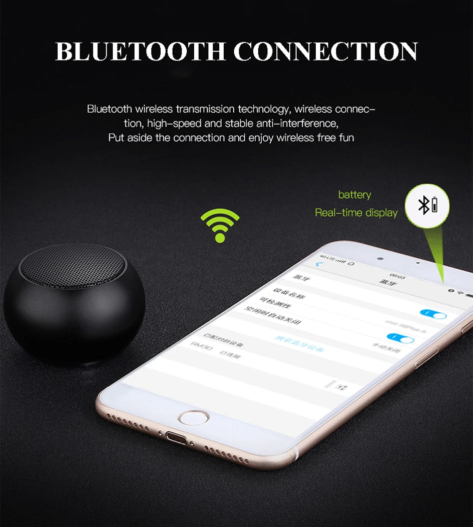 Altavoz inalámbrico Bluetooth 5.3 portátil TWS pequeño de acero metalizado con subwoofer pesado para exteriores, mini altavoz estéreo Bluetooth