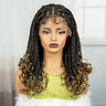 360° Full Lace Knotless Braids Wig with Wavy Ends | Baby Hair