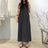 Women's Sleeveless Denim Long Dress Fashionable Round Neck Sleeveless Pocket Denim Skirt Loose Vest Denim Long Dress - Lootquake