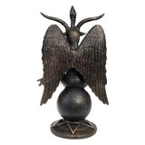 Horned God Baphomet, Sabbatic Goat Statue; Mendes Divine Goat Idol; Satanic Church Resin Figurine