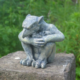 Statue de gargouille gothique décorative, sculpture de gardien de jardin de gargouille, décoration de cheminée de bureau de chambre à coucher de jardin de gargouille médiévale