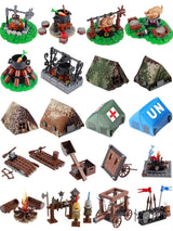 Military Building Blocks Solider Figures Gifts Weapons Tent Bonfire Field Tent Roast Chicken Siege Vehicle Camp Facilities Toys - Lootquake