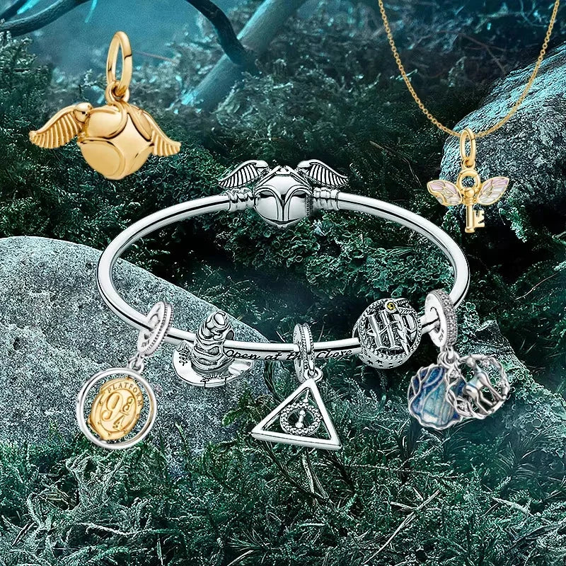 MINISO Charms Beads 925 Sterling Silver For 925 Original Harry 3mm Potter Bracelets Women Pendant DIY Jewelry Make Gifts - Lootquake