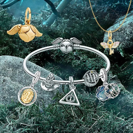 MINISO Charms Beads 925 Sterling Silver For 925 Original Harry 3mm Potter Bracelets Women Pendant DIY Jewelry Make Gifts - Lootquake