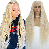 Bohemian Box Braids Full Lace Wig - Blonde Goddess Locs Curly Braided Wig for Black Women