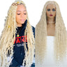 Bohemian Box Braids Full Lace Wig - Blonde Goddess Locs Curly Braided Wig for Black Women