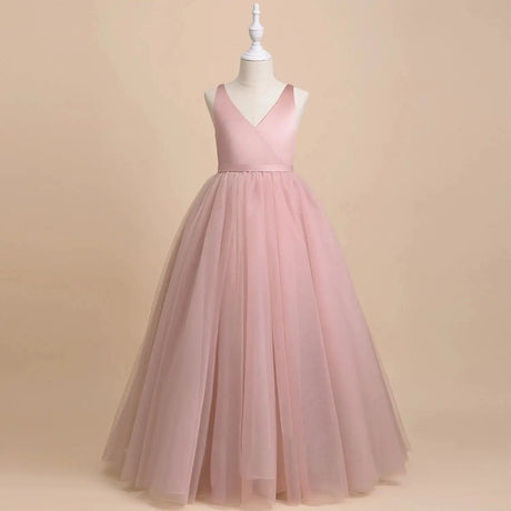 Girls Bridesmaid Dresses For Wedding 5-14 Yrs Kids Lace Flower Birthday Party Long Dress Teen Girl White Formal Pageant Vestidos - Lootquake