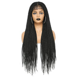 30" Ombre Box Braided Lace Wig | 4x4 | Twist Accents | Baby Hair | Synthetic Cosplay & Daily Wear
