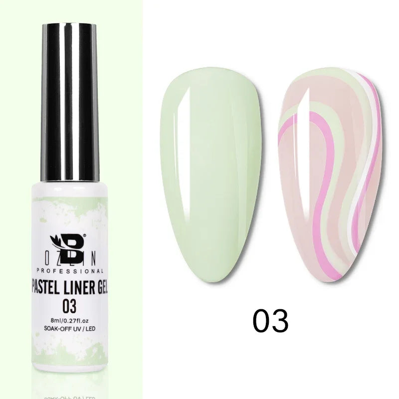 5ML Gold Silver Metallic Liner Paint Gel Polish Chrome Mirror Metal Effect Super Bright French UV LED Semi Permanent Nail Gel