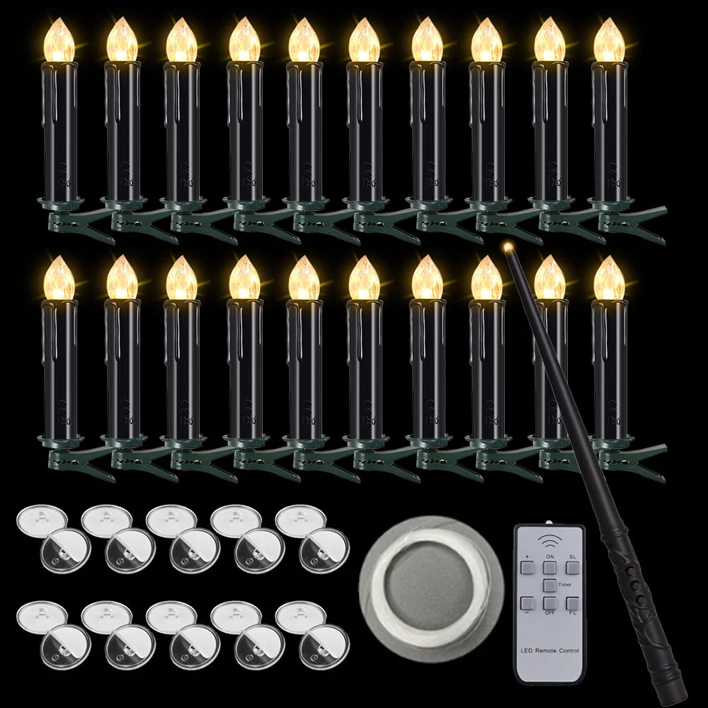 Bougie flottante à LED pour décoration intérieure, flamme vacillante, minuterie à distance, fonctionne à piles, Halloween, Noël, bougie noire