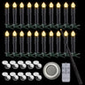 Bougie flottante à LED pour décoration intérieure, flamme vacillante, minuterie à distance, fonctionne à piles, Halloween, Noël, bougie noire