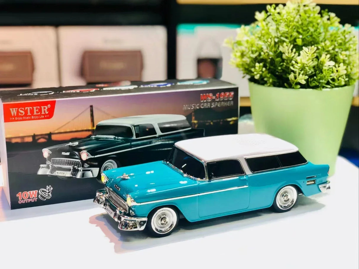 Enceinte Bluetooth sans fil pour PC, en forme de voiture classique, hi-fi, boombox, compatible radio FM, disque U, carte TF, AUX, cadeaux spéciaux, Caixa De Som