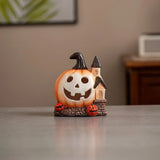 Decorative Resin Halloween Pumpkin House Scary Handmade Haunted House Ornaments Unique Pumpkin Figurine Festival Decor