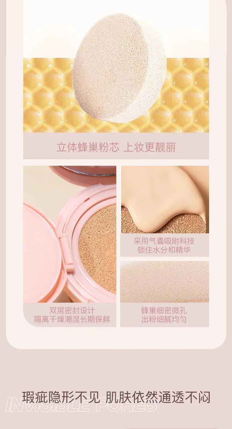 Crema CC hidratante con cojín de aire, crema BB blanqueadora con control de grasa, maquillaje de larga duración, resistente al agua, base hidratante natural.