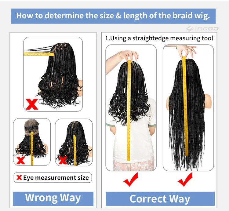 12" Short Bob Boho Braided Wig | 360 Full Lace Front | Goddess Box Braids & Curly Hair | Knotless Cornrow Wig