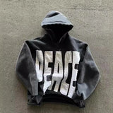 New Streetwear  Hoodie Goth Hip Hop Oversized Loose Zip Up Hoodie Casual Harajuku Black Patchwork Long Sleeve Men Women Pullover - Lootquake