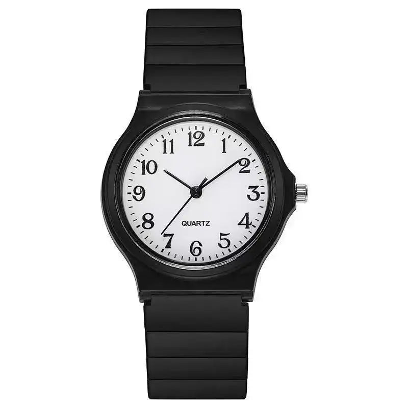 YIKAZE Exam Watch Silicone Strap Simple Women Watch Student Ladies Quartz Wristwatch Waterproof Round Small Dial for Women - Lootquake