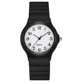 YIKAZE Exam Watch Silicone Strap Simple Women Watch Student Ladies Quartz Wristwatch Waterproof Round Small Dial for Women - Lootquake