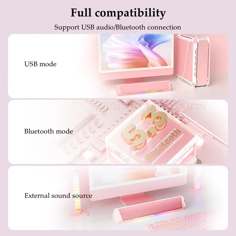 Altavoces Bluetooth para juegos, subwoofer USB portátil, sonido estéreo envolvente, amplificadores, barra de sonido, altavoces de escritorio para PC