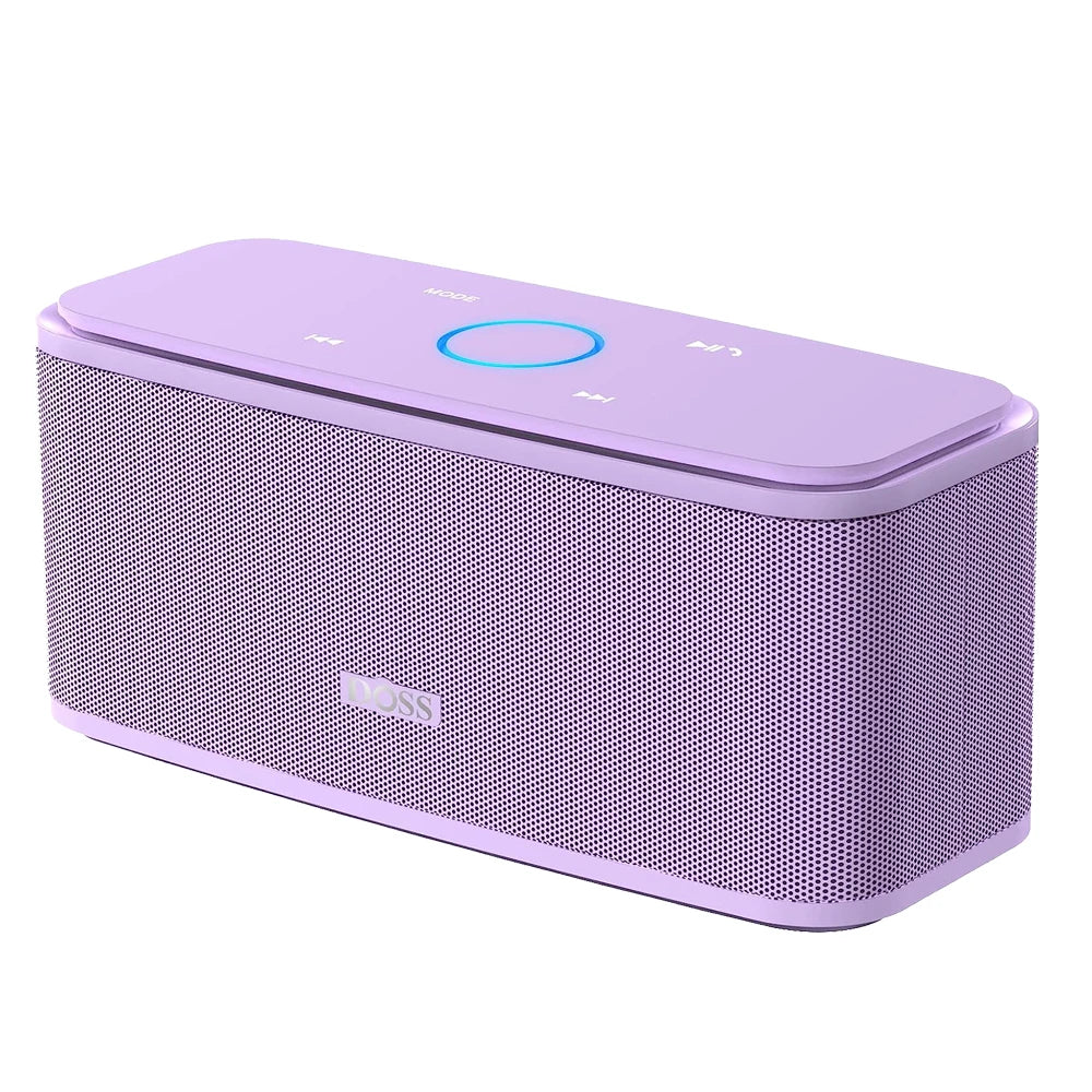 Altavoz Bluetooth DOSS SoundBox, control táctil, sonido HD de 12 W, resistencia al agua IPX5, micrófono integrado, manos libres.