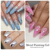 8ml Super Shine Silver Metal Painting Gel Nail Polish High-density Mirror Effect Semi Permanant Nail Art Manicure Varnish