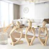 Y51A-3Pcs Minimalist Decor Abstract Thinker Statue Sculpture Set,Neutral Home Decor Mini Sandstone Thinker Figurines Easy To Use