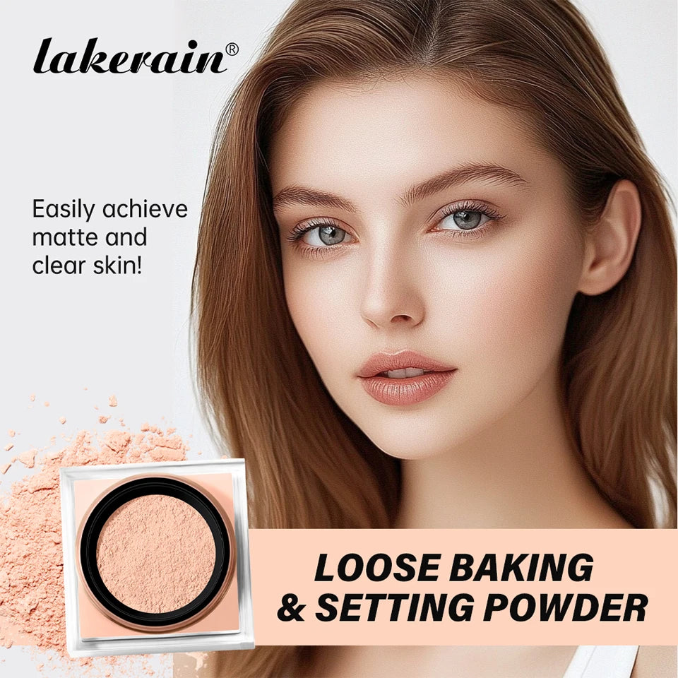 Polvos sueltos de maquillaje rosa, transparentes, naturales, para acabado facial, profesionales, con control de grasa, resistentes al agua, mates, fijadores.