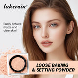 Polvos sueltos de maquillaje rosa, transparentes, naturales, para acabado facial, profesionales, con control de grasa, resistentes al agua, mates, fijadores.