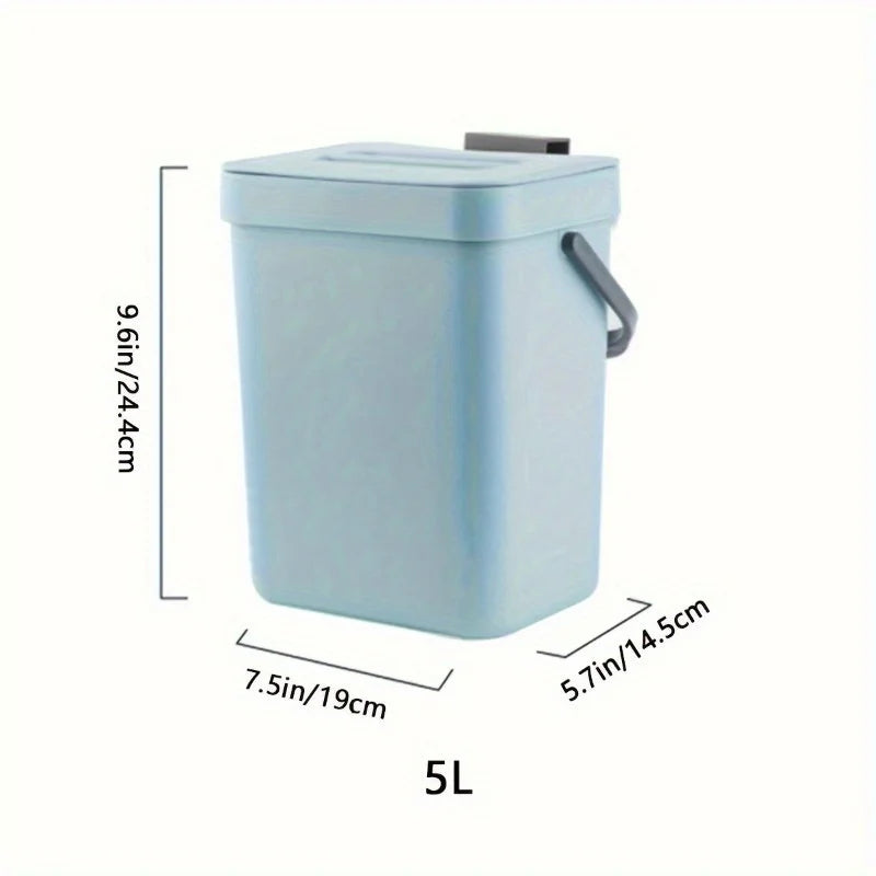 Cubo de basura silencioso y compacto de 3/5 l, ecológico, sellado, para cocina y oficina, no necesita electricidad.