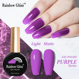 Rainbow Ghini UV LED Glitter Purple Gel Nail Polish 15ml Manicure Art Accessories Nail Glue Supplies for Professionals Varnishes