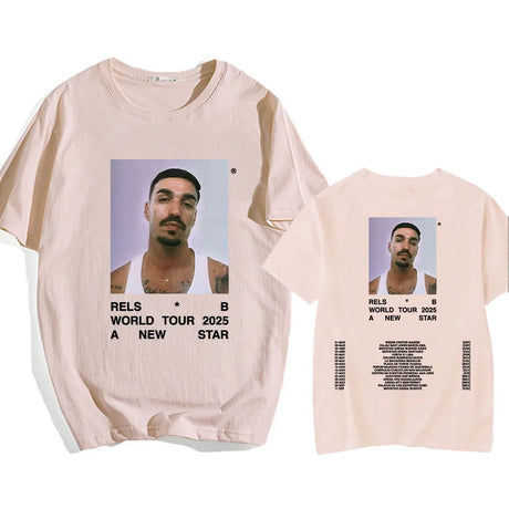 A New Star World Tour 2025 Rels B Tshirt Hip Hop Unisex Streetwear Short Sleeve Round Neck Mens Tee-shirt Print Clothing Casual - Lootquake