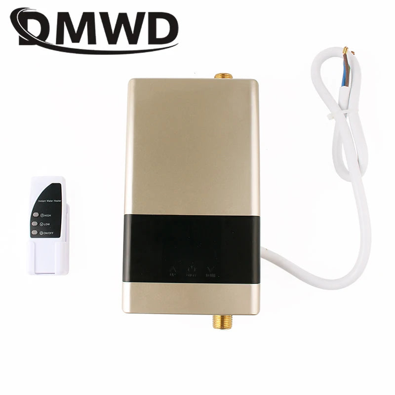 Calentador de agua eléctrico instantáneo sin tanque, control remoto, grifo de cocina, grifo de baño, ducha, ajuste de temperatura
