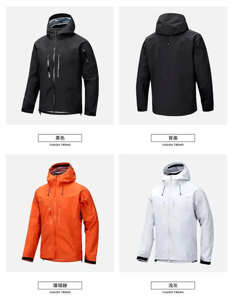 Jacket Men's Sports Casual Soft-shell Zipper Pocket Water Repellent Windbreaker New Autumn Functional Camping Hooded Raincoat - Lootquake