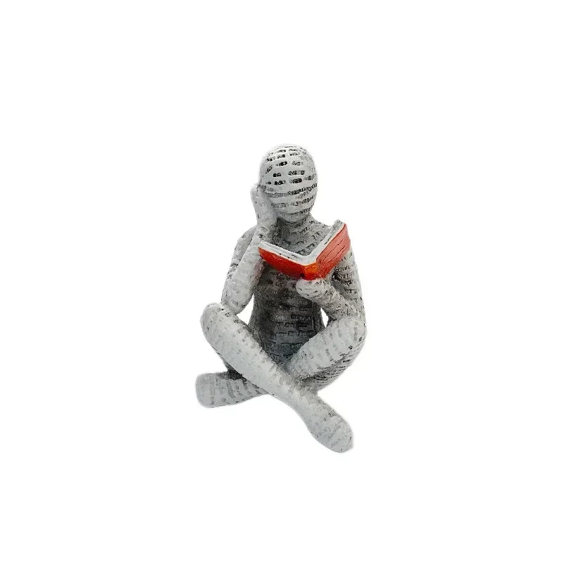 Estatua de pensadora creativa, mujer lectora artística, diseño moderno para el hogar, la oficina, estantería, mueble de TV, decoración y adorno de escritorio.