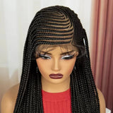 34" Knotless Cornrow Braids Wig | Transparent Lace Frontal | Baby Hair