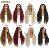 613 Blonde Boho Box Braids Wig | Curly Ends | Full Lace Front | Goddess Locs Accents