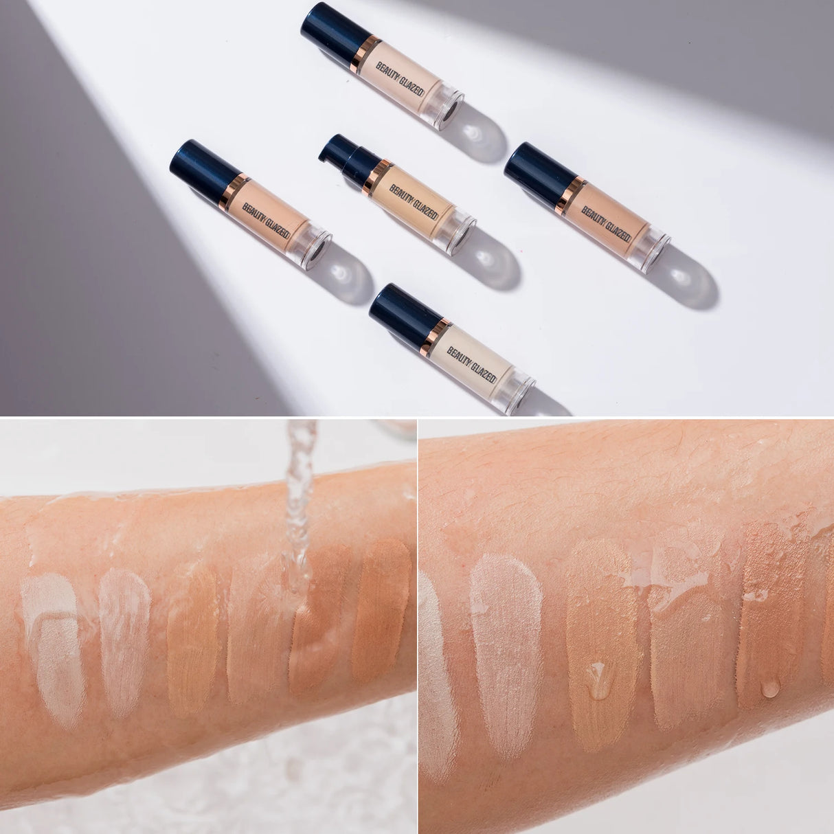 BEAUTY GLAZED 6 Color Liquid Foundation,Full Coverage, Long-Lasting, Waterproof, Natural Effect,Hydrating