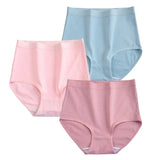 3Pcs/Set Cotton Panties Women Seamless Underwear High Rise Panties Comfort Solid Color Female Underpants Sexy Lingerie M-XXXL