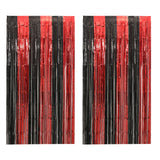 1x2m Halloween Recoration Black And Red Orange Foil Tassel Rain Silk Curtain Metallic Streamers Halloween Party Decor Supplies