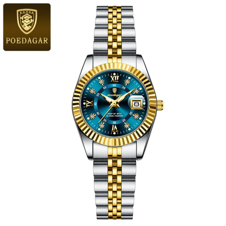 POEDAGAR Luxury Elegant Watch for Women Waterproof Luminous Date Ladies Watch Stainless Steel Quartz Women's Watches Girl Reloj - Lootquake