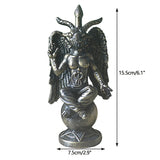 Horned God Baphomet, Sabbatic Goat Statue; Mendes Divine Goat Idol; Satanic Church Resin Figurine