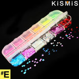 1 Box Fluorescence Butterfly Shape Nail Art Glitter Flakes 3D Colourful Sequins Polish Manicure Nail Decoration