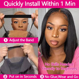 12 Inch Straight Bob Wig | Glueless | Brazilian Remy Hair | 4x4 Lace Closure | Pre-Cut | Ready to Wear | Natural Black