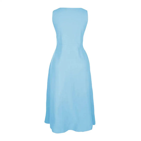 Cotton Linen Sleeveless Dress for Women Summer Pullover Skirt Vestidos Fashion Female Clothing Short Sleeved Loose Long Dress - Lootquake