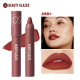 12-Color Matte Waterproof Lipstick Pen - Long-Lasting, Vibrant Berry Tone, Plant-Based Squalane, Smooth Application for All Skin